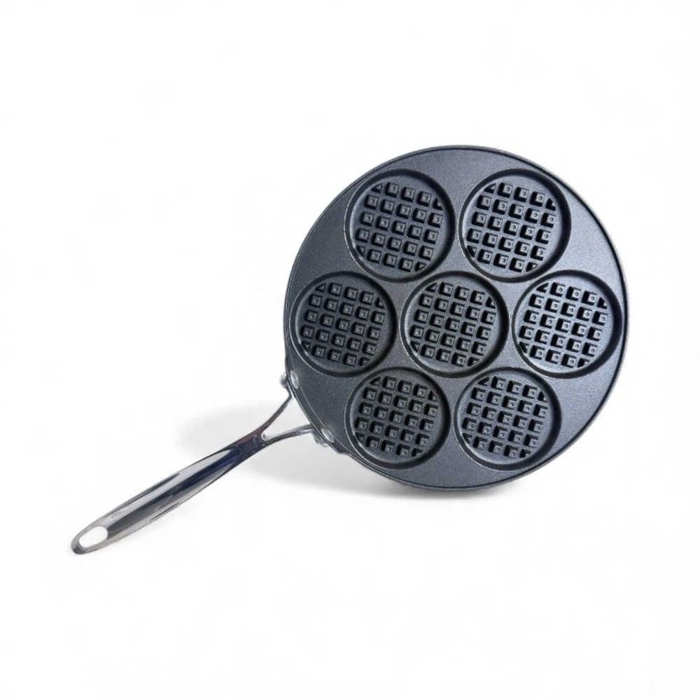 Bobby Flay 7-Cavity Mini Waffle Griddle Pan — Silver Dollar Waffles